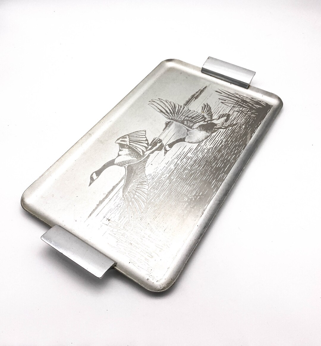 Canada Geese Aluminum Serving Tray Laser Etched Geese Tray Geese Serving Platter, Silhouette