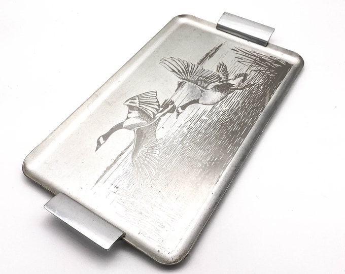Canada Geese Aluminum Serving Tray Laser Etched Geese Tray Geese Serving Platter, Silhouette Serving Tray