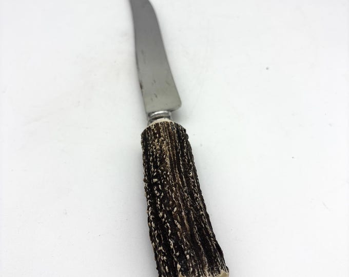 Genuine Carved Stag/Antler Horn 1 Piece Carving Knife, Haddon Hall, Stainless Steel