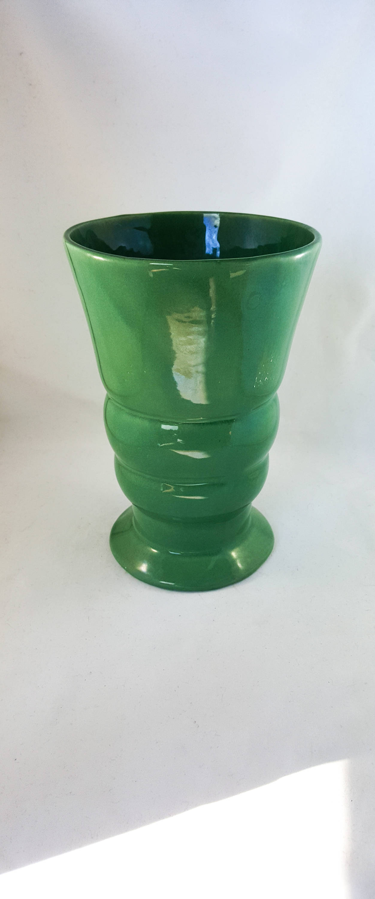 Beautiful Ceramic Green Pedestal Vase