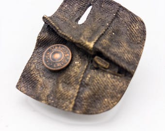 Vintage 1976 LEVI STRAUSS & CO Clothing Top Waist Button Belt Buckle by Bergamot Brass Works