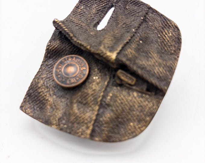 Vintage 1976 LEVI STRAUSS & CO Clothing Top Waist Button Belt Buckle by Bergamot Brass Works