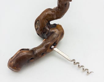 Hand Made Grapevine Burled Wood Corkscrew
