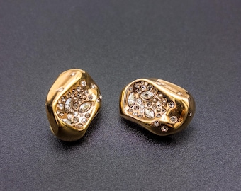 Vintage Alexis Bittar Gold Tone Rhinestone Earrings