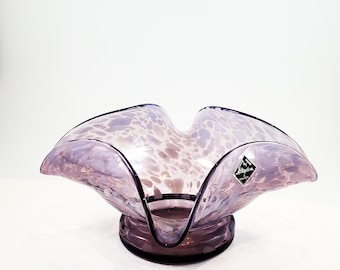 Gorgeous Vintage Altaglass Blue Art Glass bowl Candy Dish. Fruit Bowl, Nut Dish, Party Serving Bowl Housewarming Gift