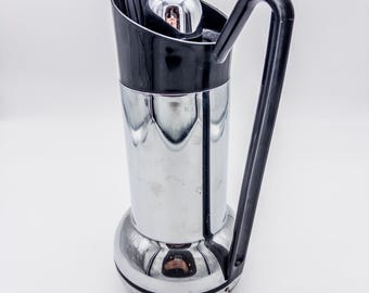 Vintage Mid Century Extra Tall Chrome Insulated Thermos, Studio Nova Maker