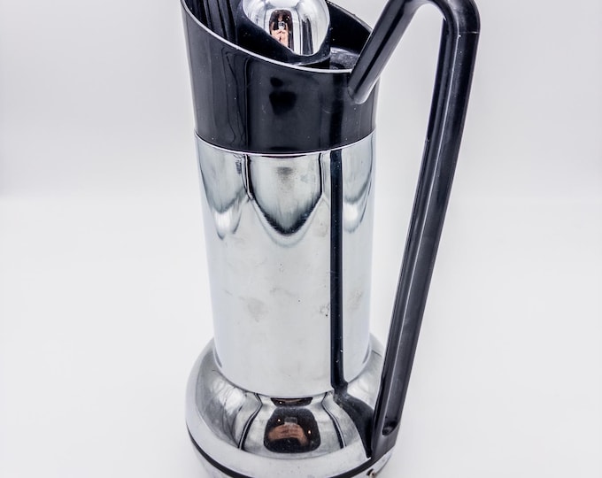 Vintage Mid Century Extra Tall Chrome Insulated Thermos, Studio Nova Maker