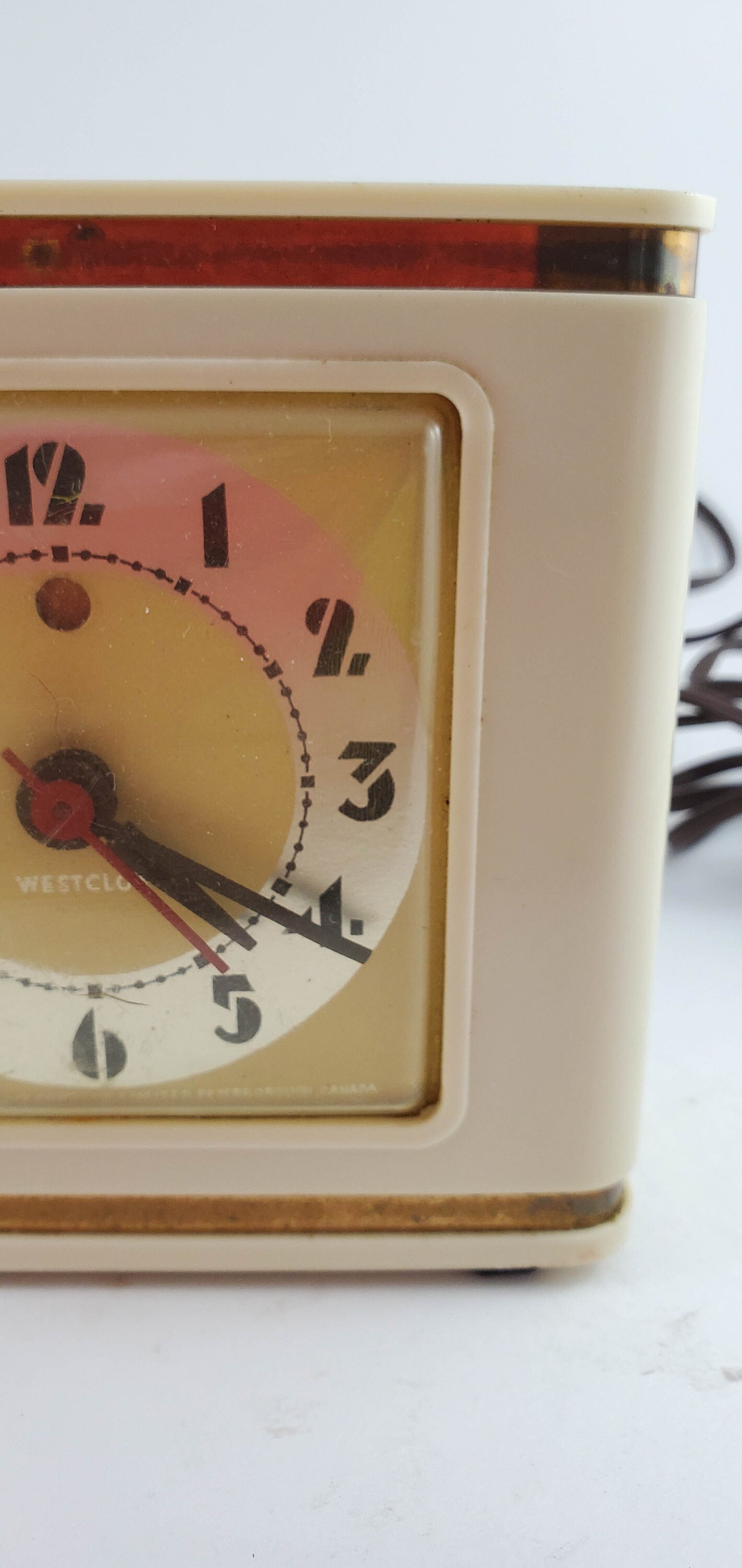 Vintage Westclox Electric Alarm Clock with Copper Banding, Peterborough
