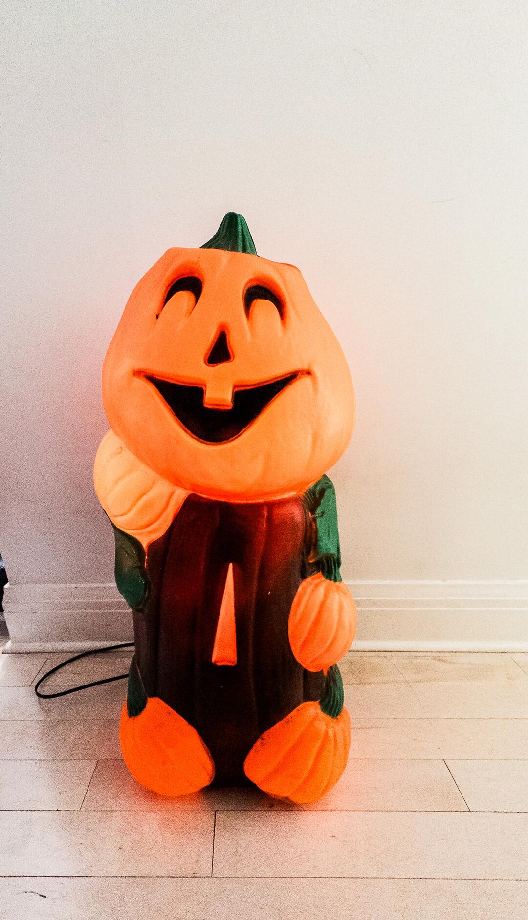 Vintage Blo Mold Electric Lighted Jack O' Lantern, Lighted