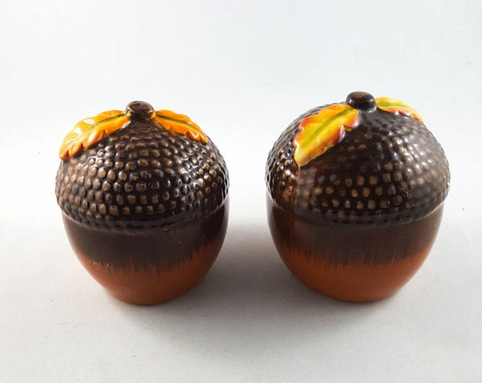 Vintage Tall Acorn Salt and Pepper Shakers