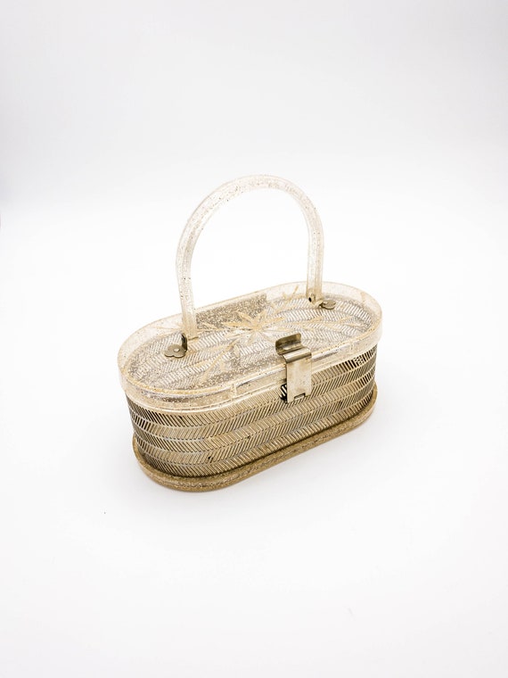 Vintage Clear Cube Acrylic Luxary Handbag 