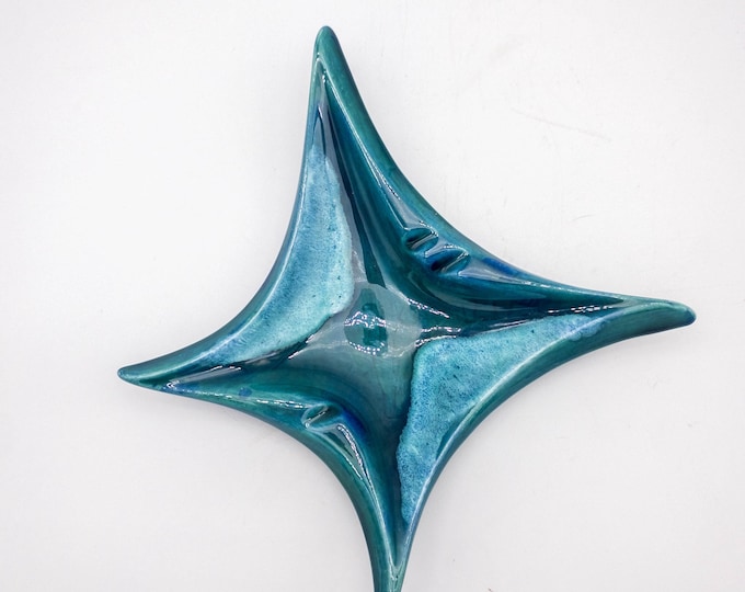 Ceramic Turquoise Glazed Star Ashtray