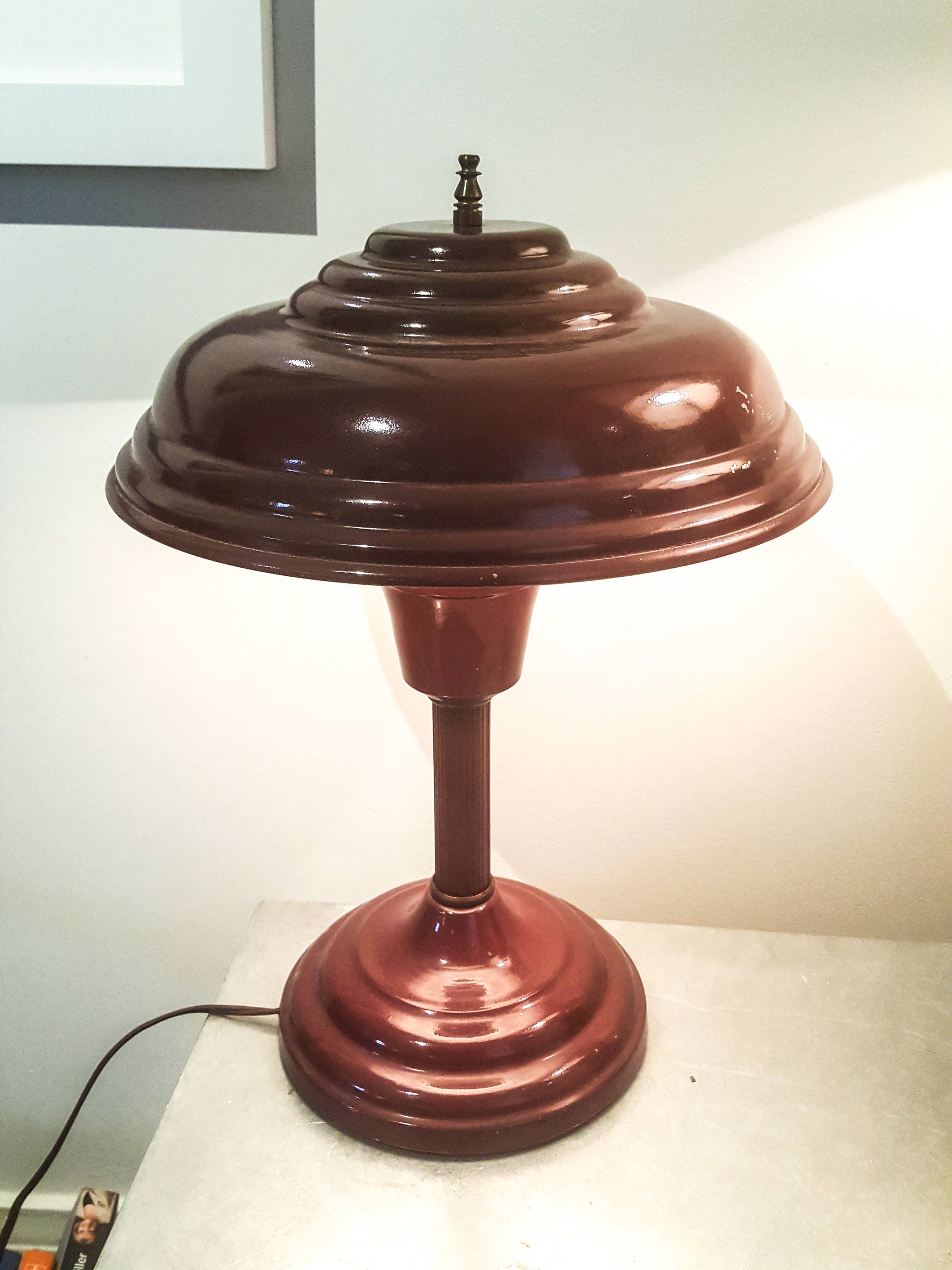 Amazing Mid Century Atomic UFO Flying Saucer Industrial lamp,vintage