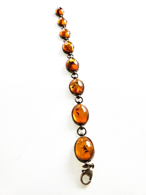 Stunning Baltic Amber and Sterling Silver Bracelet - image 7