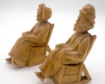 ヴィンテージ オーデット彫刻民俗人形 - カナダの伝統的なケベックの