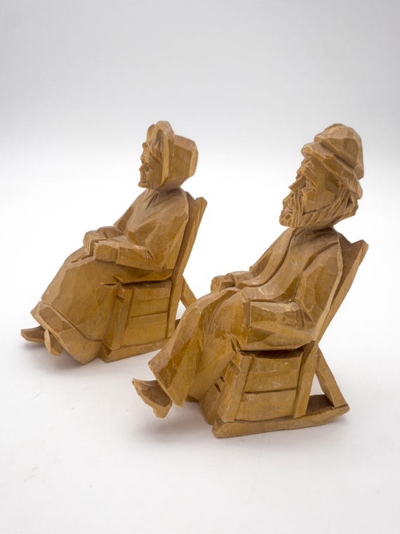 ヴィンテージ オーデット彫刻民俗人形 - カナダの伝統的なケベックの