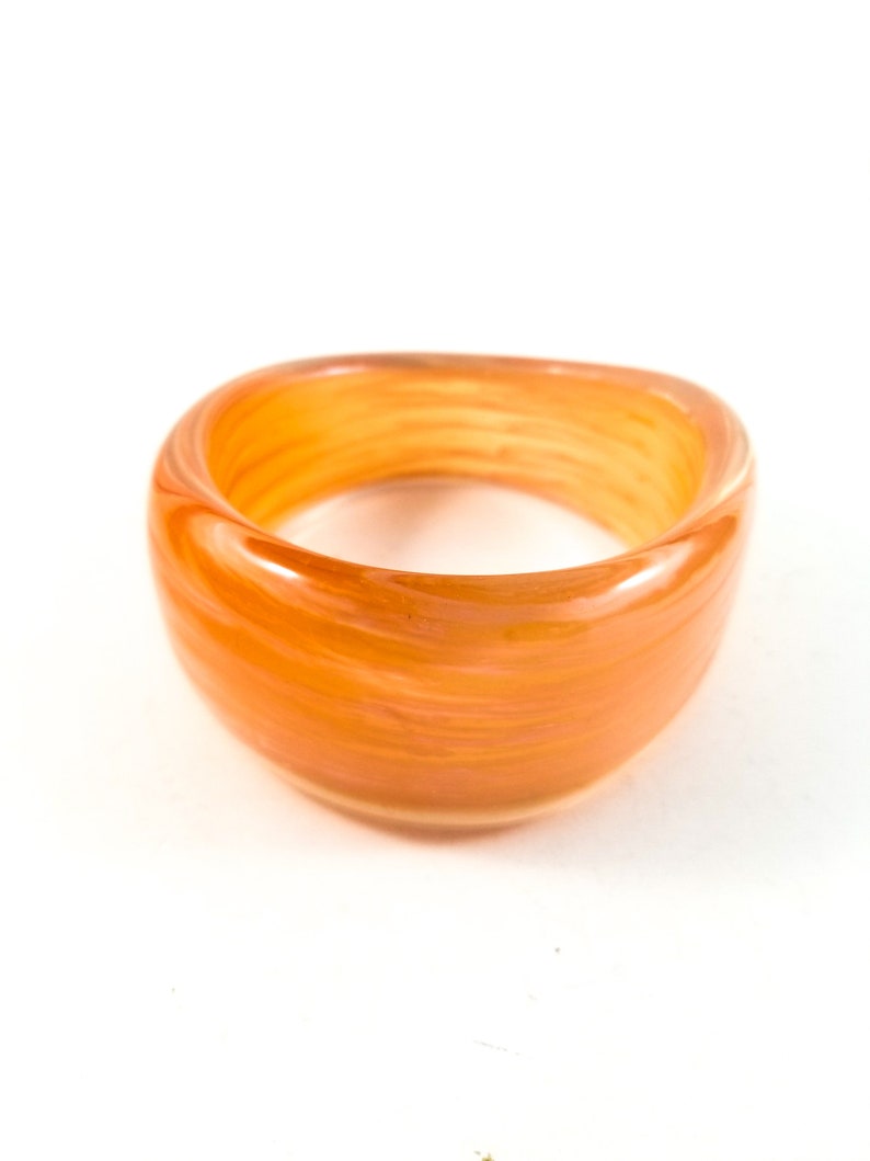 Gorgeous Acrylic Bangle in Pinky Peach with Creamy swirling and striations