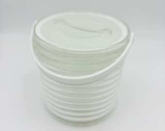 Super Chic Mid Century Vintage Clear Ribbed Acrylic Lucite Ice Bucket by Sally Designs