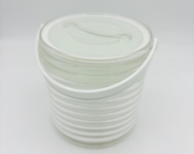 Super Chic Mid Century Vintage Clear Ribbed Acrylic Lucite Ice Bucket by Sally Designs