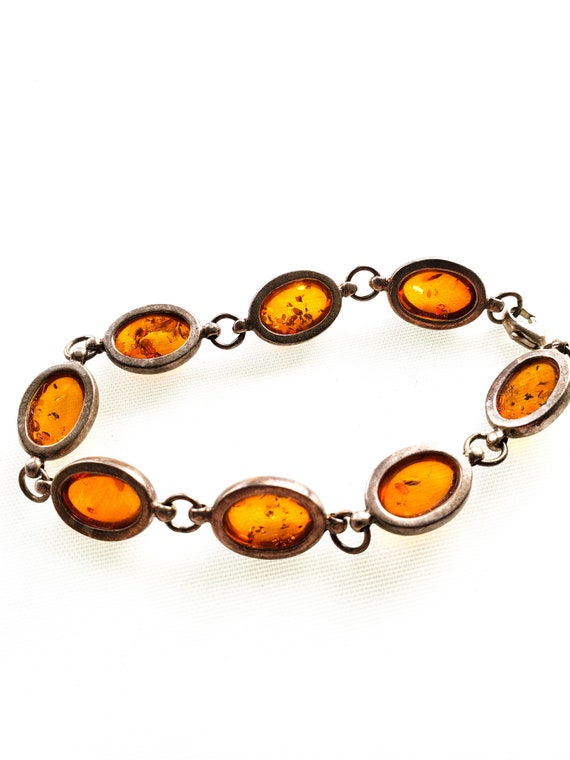 Stunning Baltic Amber and Sterling Silver Bracelet - image 4