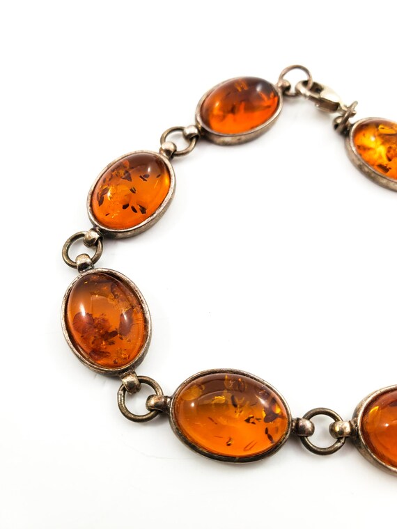 Stunning Baltic Amber and Sterling Silver Bracelet - image 8