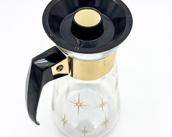 Vintage Pyrex Coffee Carafe with Starburst design