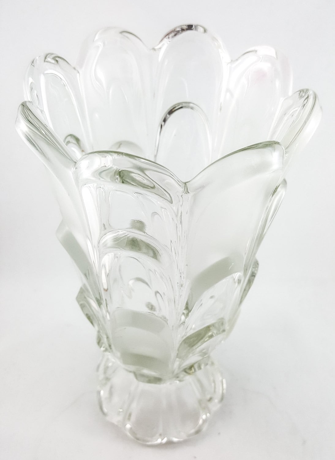 Exceptional Vintage Layered Petal Glass Vase