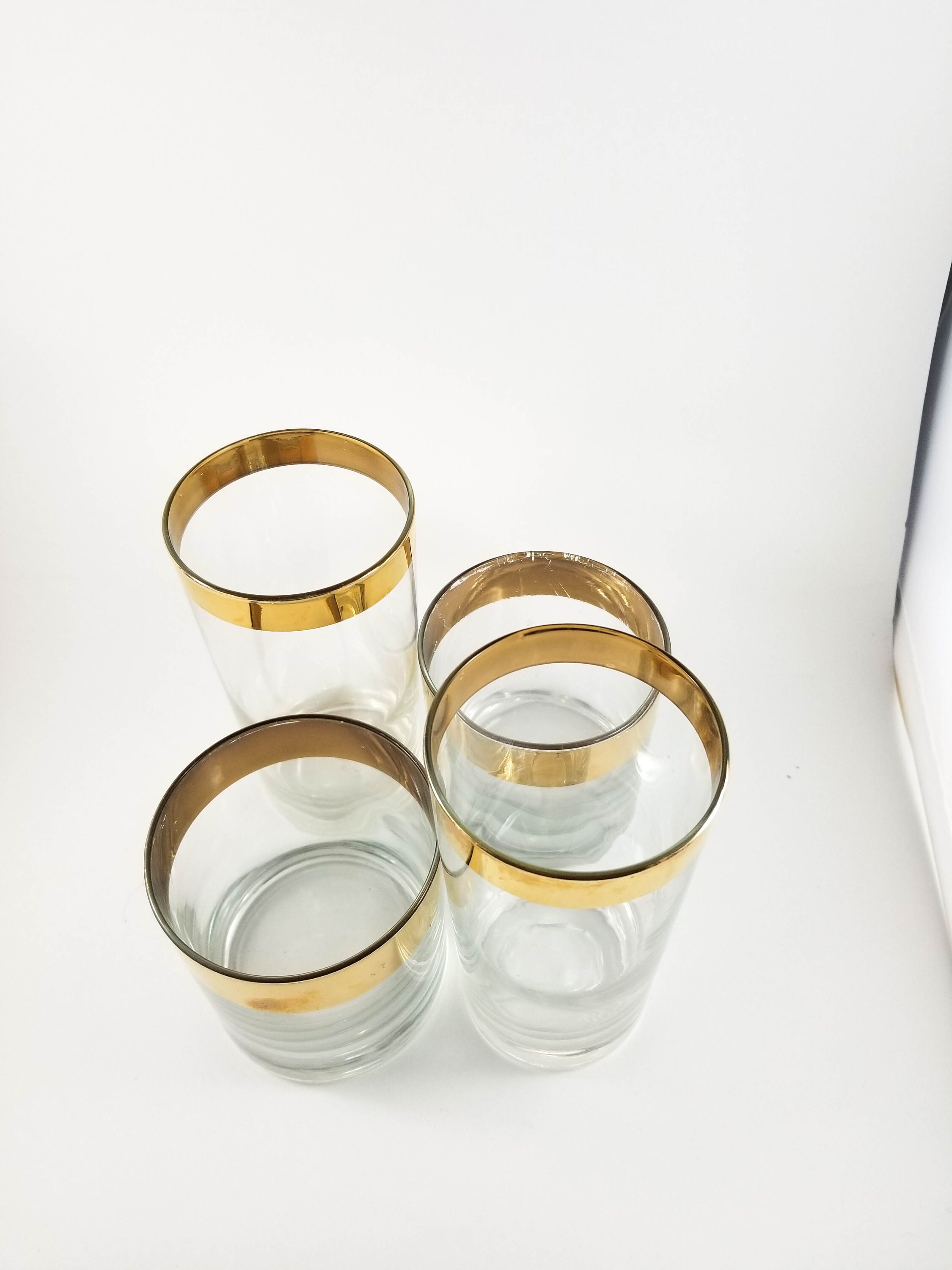 Fabulous Mid Century Gold Rimmed Dorothy Thorpe Scotch LoBall Hi Ball