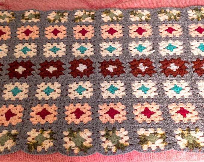 Sweet Crib Quilt Crochet Blanket, Granny Square Bedspread Throw, Afghan Motifs Blanket, Tv Blanket,Boho Style Blanket, Vintage Blanket