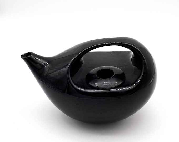 Unusual Japanese Ebony TeaPot with thumb hold Cap