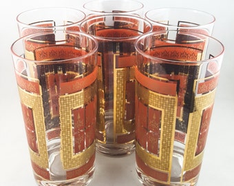 Set of 8 Gilt Tumblers  High Ball