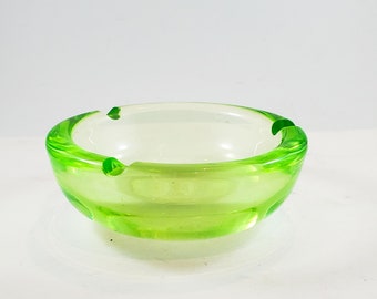 Fabulous Little Green Uranium Glass Ashtray/Trinket Dish