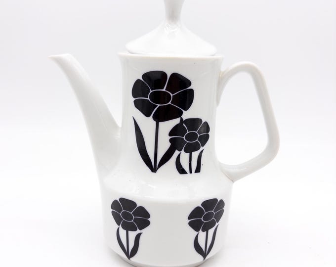 Japan Flower Power Black and White Daisy Coffee Pot