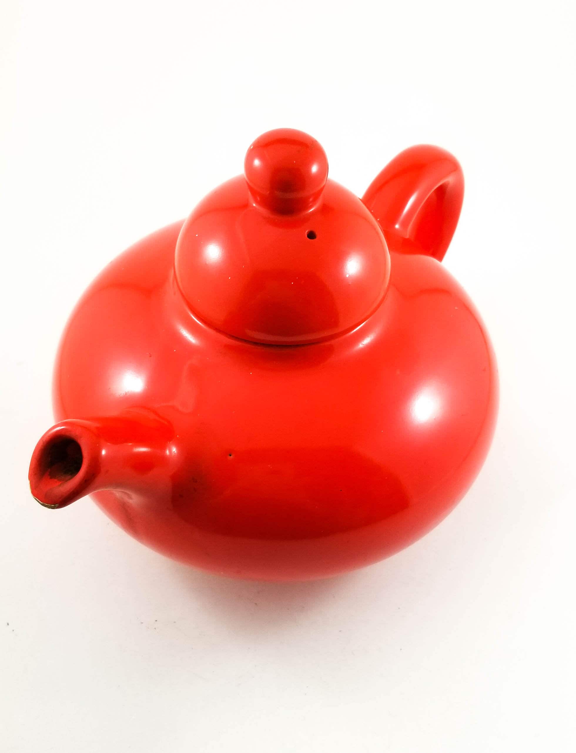 Red Flower Tea Pot Beauceware Flowerdale Tea Teapot, Beauce Teapot
