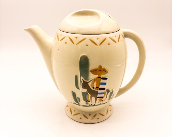 Fantastic Mexican Motif Coffee/Tea Pot Porcelica