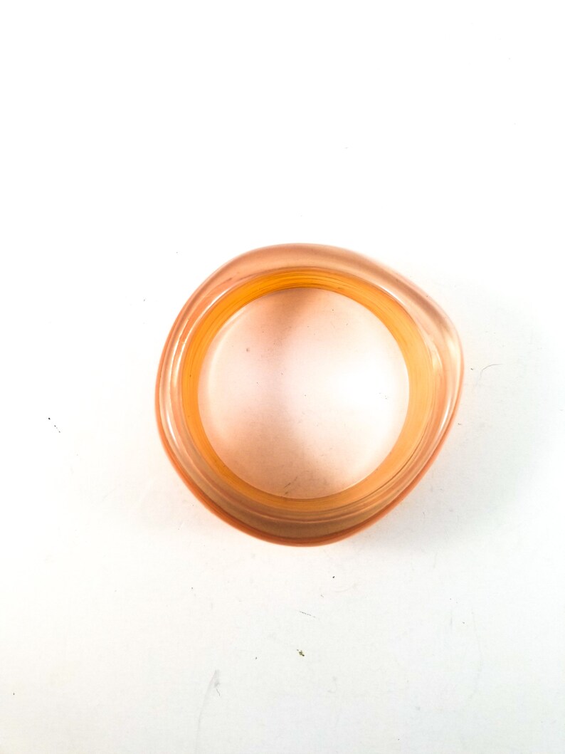 Gorgeous Acrylic Bangle in Pinky Peach with Creamy swirling and striations