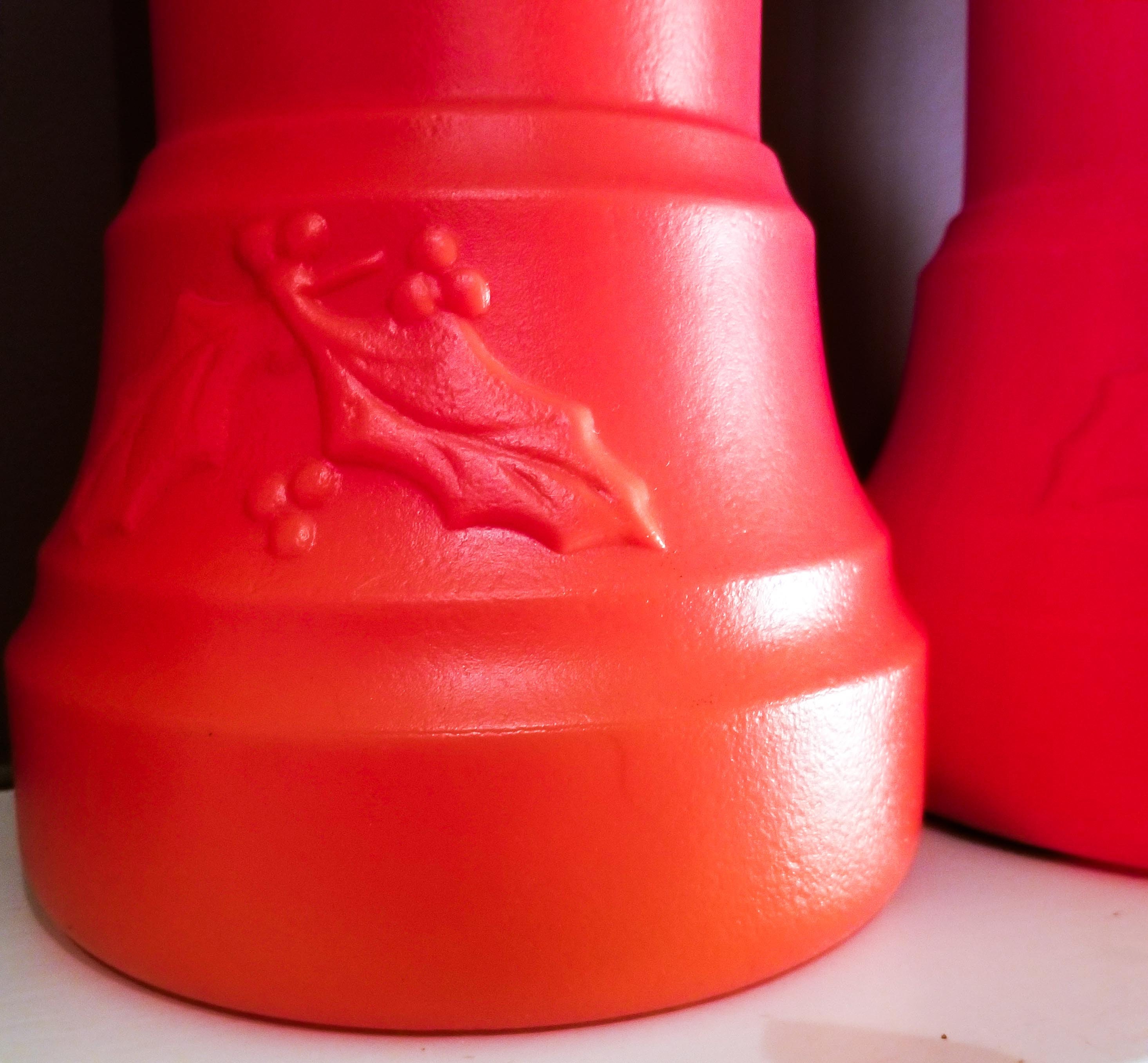 Vintage 60s Set of 2 Candle Blow Mold Statues 38 Tall Christmas Light