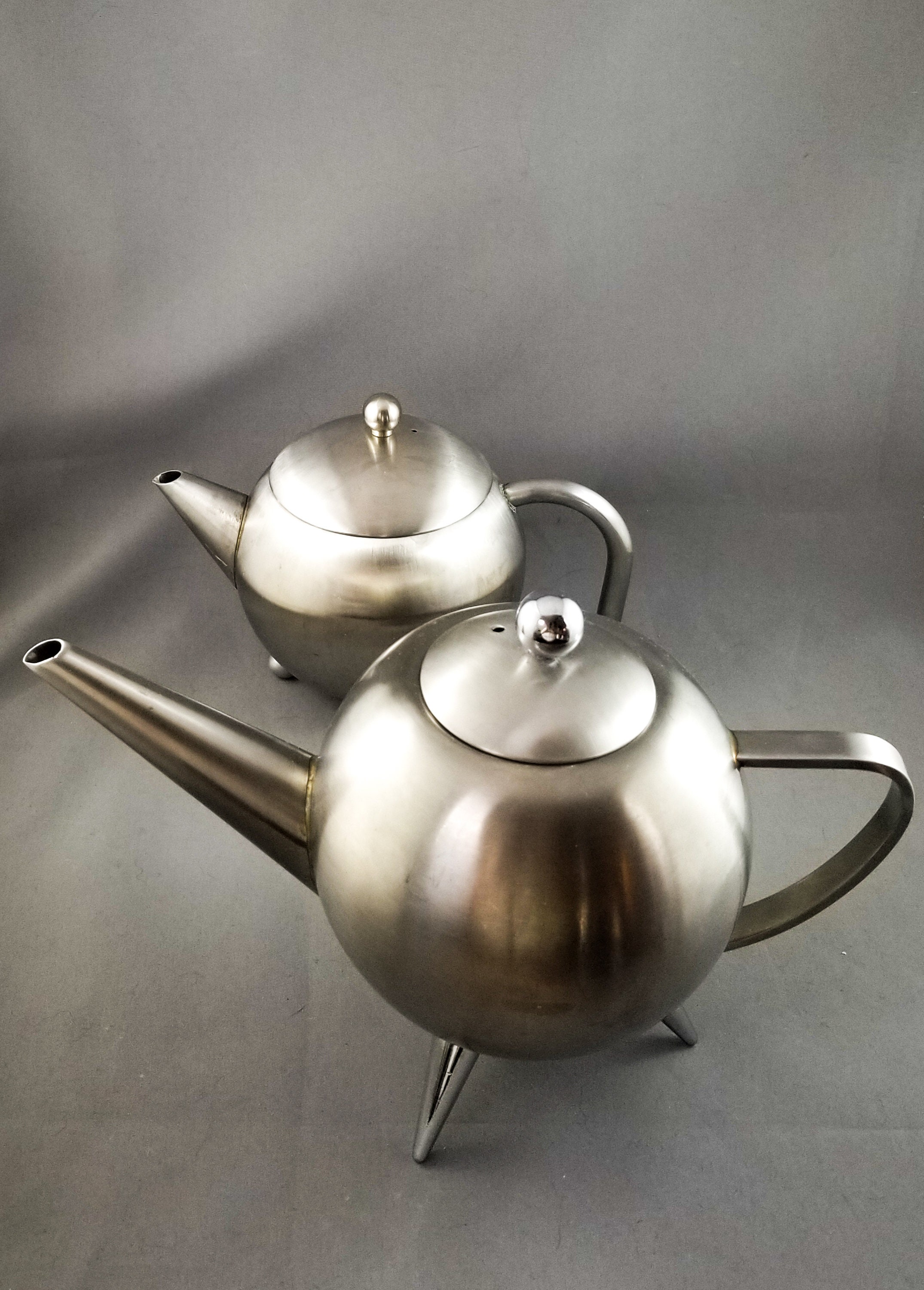 Original Retro Round Teapot 1978 Stainless Steel 24oz 1980s