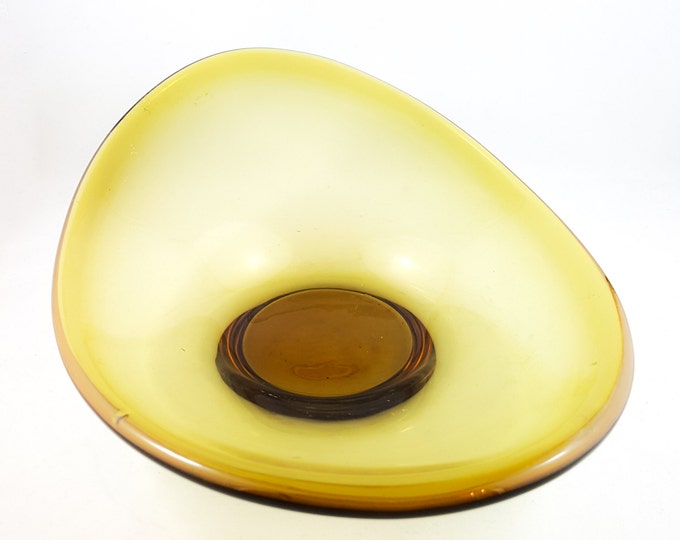 Amber Glass Candy Dish