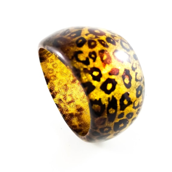 Fab Acrylic Leopard Asymetrical Acrylic Bracelet