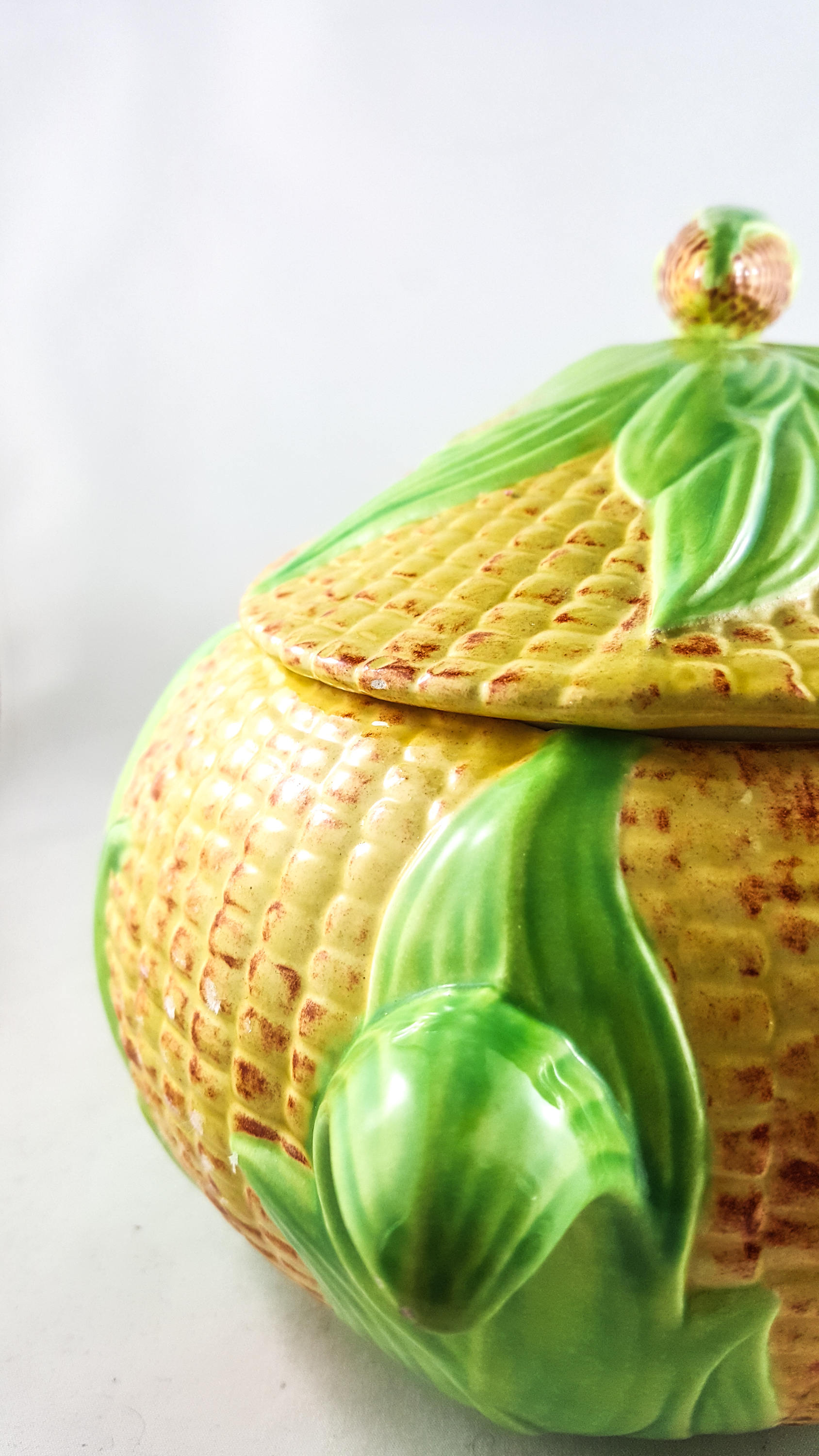 Vintage Corn Dish, Ceramic Covered Corn Dish, Covered Corn Bowl