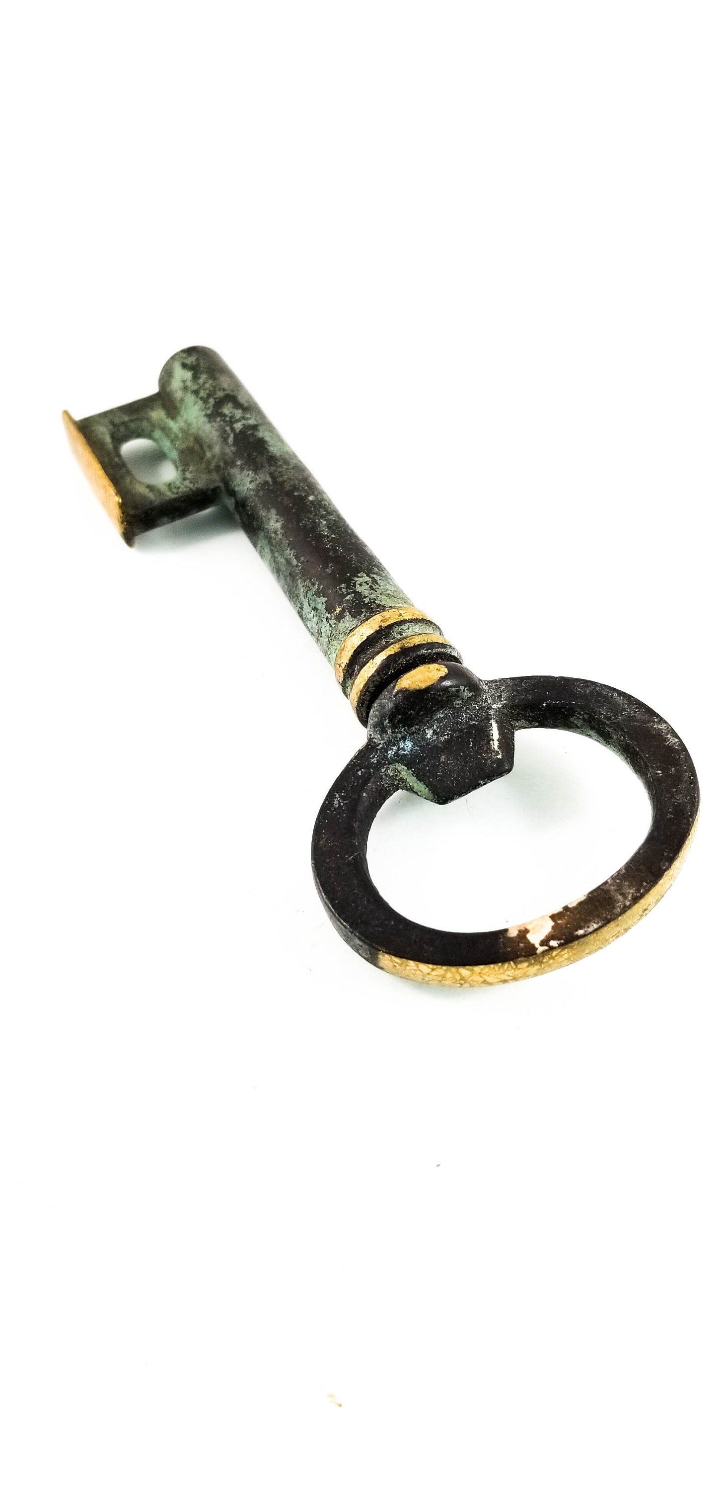 Brass Key Bottle Opener Mid Century Barware, Flip Top Opener