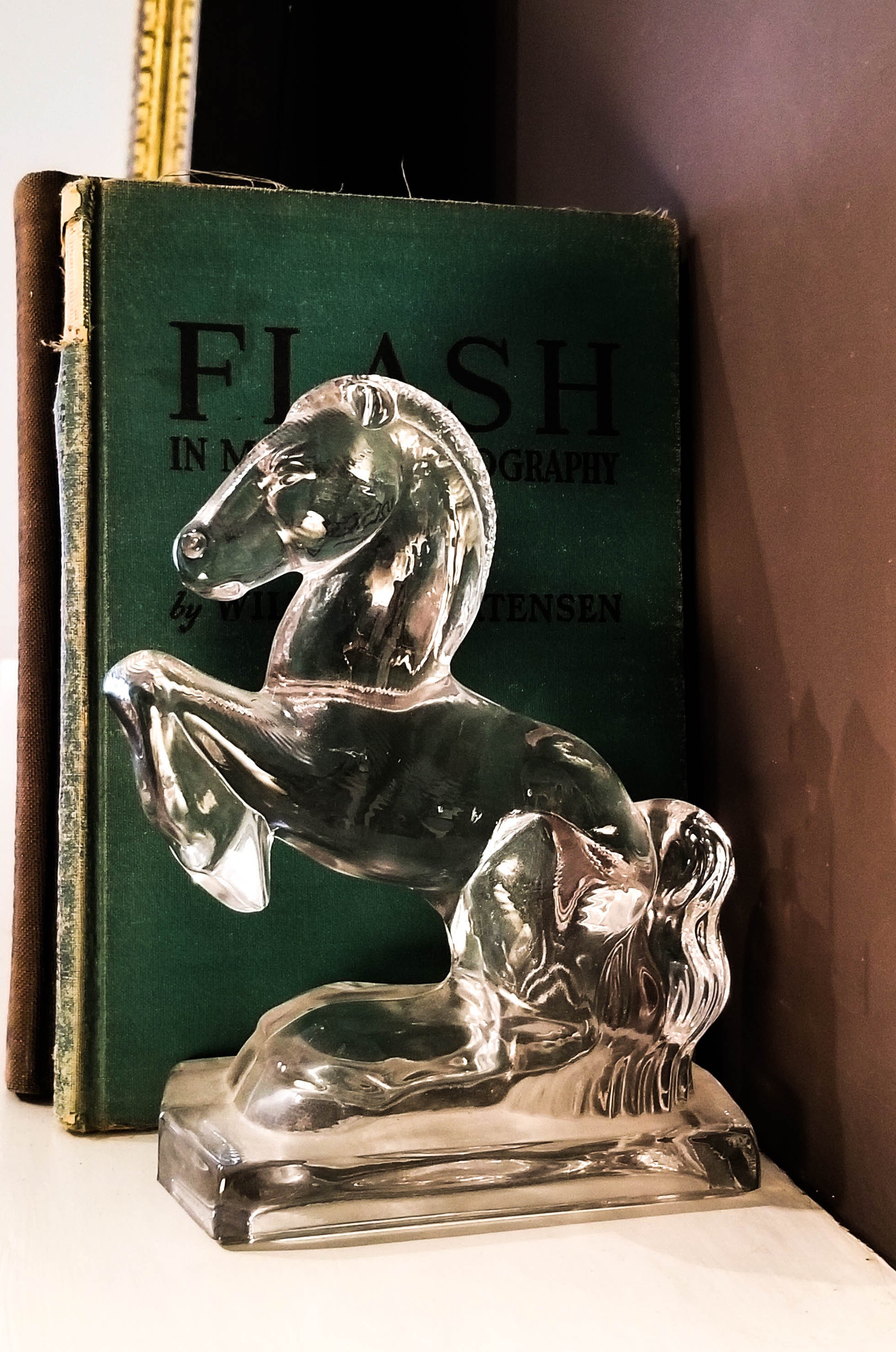 before 1965 antique glass horse bookends before 1965 antique glass horse bookends