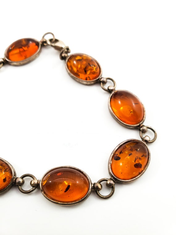 Stunning Baltic Amber and Sterling Silver Bracelet - image 9