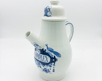 Antique Ceramic Dutch Vintage Apothecary Vessel, Ewer, Marked SYR. Simplex - Simple Syrup