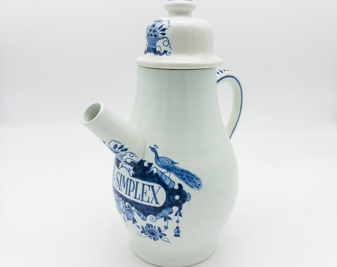 Antique Ceramic Dutch Vintage Apothecary Vessel, Ewer, Marked SYR. Simplex - Simple Syrup