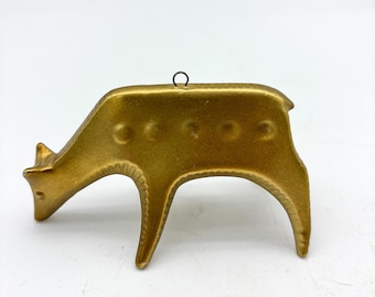 Stylized Vintage Porcelain Deer Christmas Ornament, Jonathan Adler Menagerie