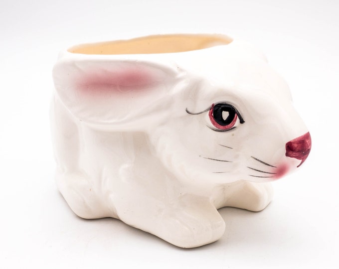 Adorable Vintage Hand Painted Bunny Planter