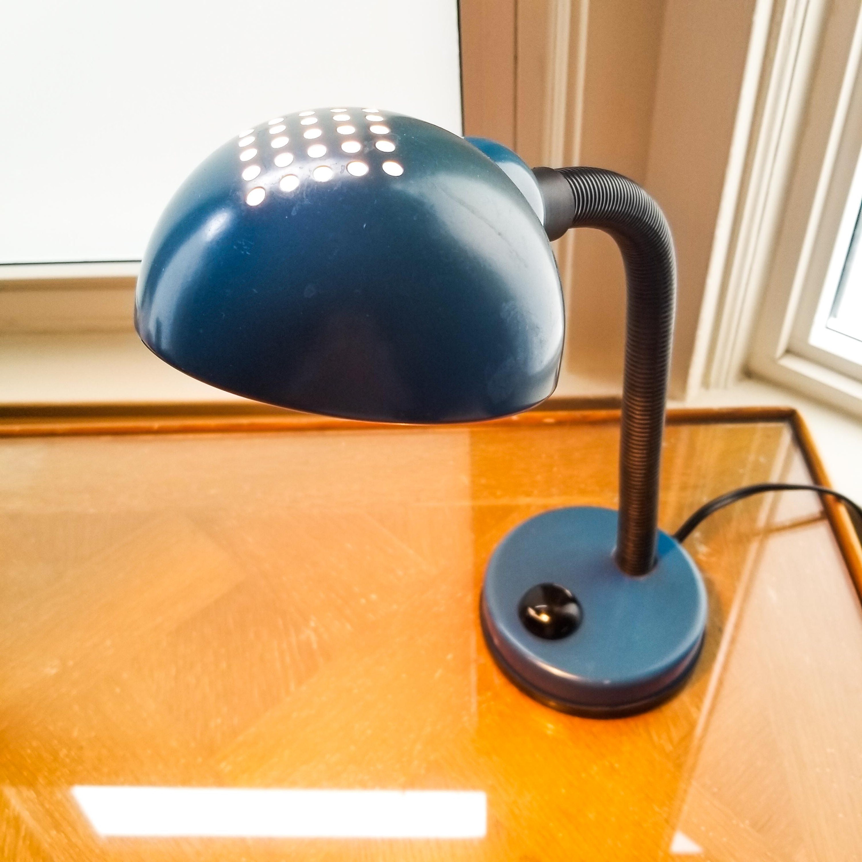 NEW PRICE! Beautiful Royal Blue Task Light with gooseneck ,desk lamp