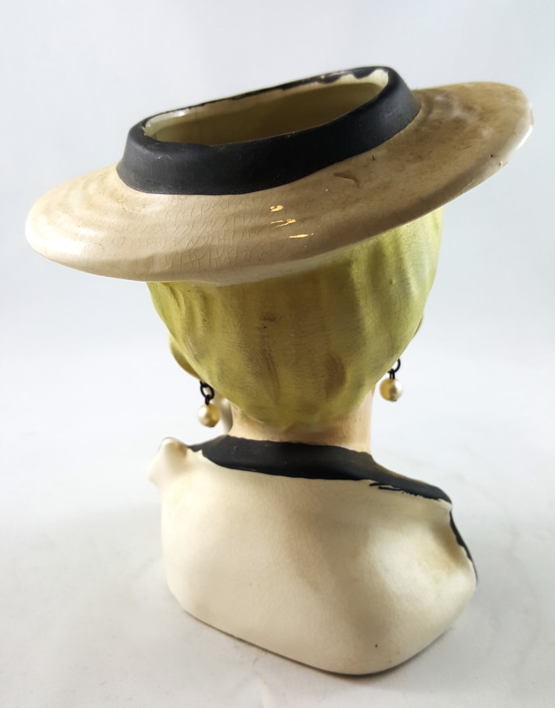 Vintage Inarco Mid Century Lady Head Vase in Elegant Black Etsy